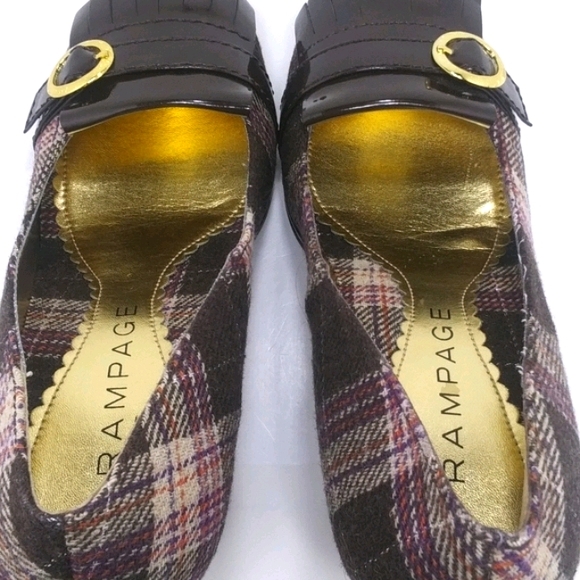 RAMPAGE Retro Wool & Patent Front Buckle Pumps EUC - Picture 5 of 8